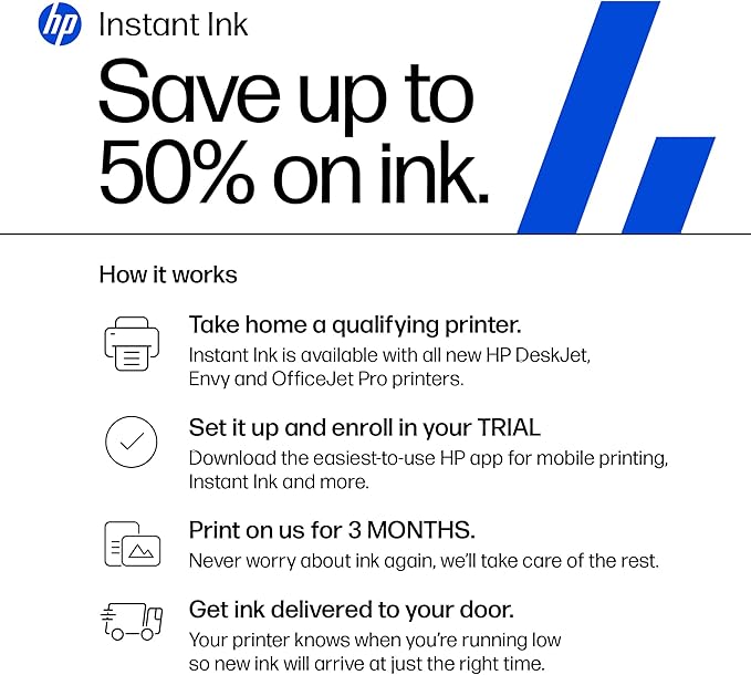 HP OfficeJet Pro 8125e Wireless All-in-One Color Inkjet Printer, Print, scan, Copy, ADF, Duplex Printing Best-for-Home Office, 3 Month Instant Ink Trial Included, AI-Enabled (405T6A)