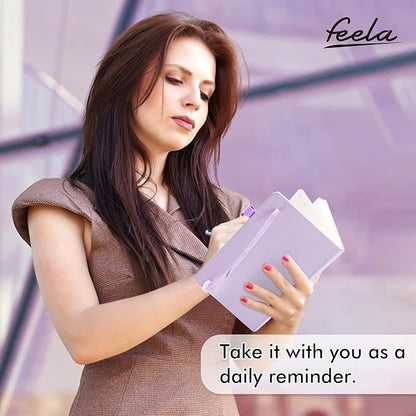feela 3 Pack Hardcover Notebook For Women, Classic Ruled Lined Journal Set School Business Supplies, with 3 Black Pens, 120 GSM, 5.1”x8.3”, A5, Pastel Colors, Light Blue, Light Purple, Light Green