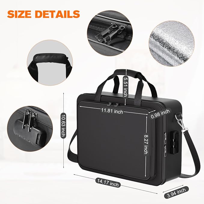 5200°F Fireproof Document Box, Important Document Organizer, Document Safe Box Fireproof Waterproof, 2025 Latest Model
