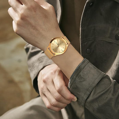 BUREI Men Watches Fashion Analog Stainless Steel Quartz Waterproof Watches,Gift for Men.