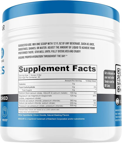 Keto Vitals Unflavored Electrolyte Powder - Sugar Free Electrolytes for Fasting, Keto & Hydration - No Sugar, No Flavor - Flavorless Electrolytes Powder Tub - 60 Servings