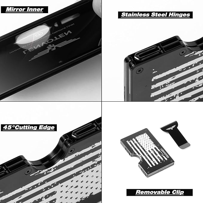 Upgraded Hinged Minimalist Wallet for Men | Slim Metal RFID Blocking Wallet | Credit Card Holder & Money Clip Holds 20 Cards | Premium Scratch-Resistant Finish | Ideal Gift for Men