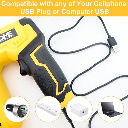 YEAHOME Electric Staple Gun, 2 in 1 Electric Light Duty Brad Nailer/Stapler, 3.7V Power Cordless Stapler Tacker with USB Charger Cable, 1000 Staples for Upholstery, Material Repair and Carpentry