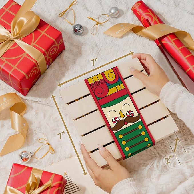 Christmas Gift Basket, Holiday Gourmet Treats- Variety Snack Crate- Candy Tray Food Assortment Idea- For Women, Men, Family 4 Section- Bonnie and Pop