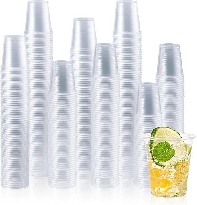 Vplus 2000 Pack 5 OZ Clear Small Dessert Plastic Cups, 5 Ounce Disposable Cold Party Drinking Shot Measuring Mouthwash Cups for Office Bathroom Party