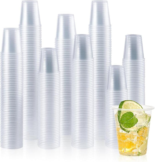 Vplus 2000 Pack 5 OZ Clear Small Dessert Plastic Cups, 5 Ounce Disposable Cold Party Drinking Shot Measuring Mouthwash Cups for Office Bathroom Party