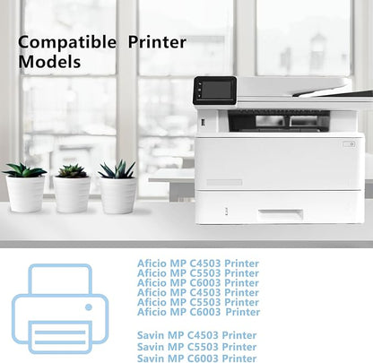 MP C6003 High Capacity Toner Cartridge Replacement for Ricoh Aficio MP C6003 MP C4503 MP C5503 MP C4504 MP C4504ex MP C5504 MP C6004 MP C6004ex MP C6503 Printers (841849 841851 841852 841850)