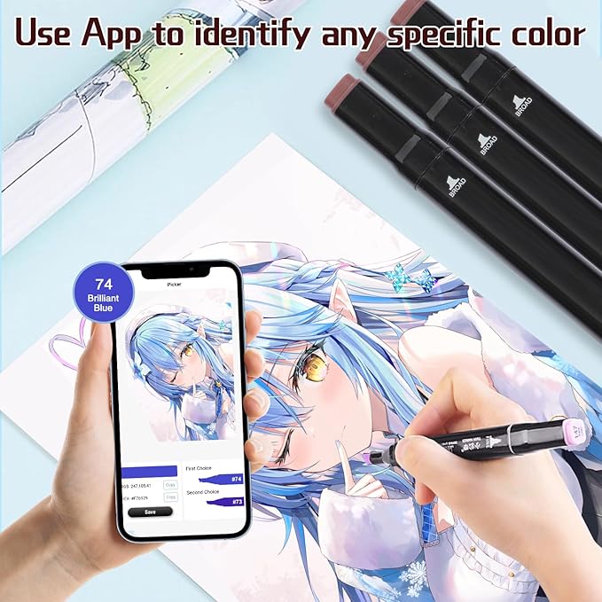 204 Colors Alcohol Markers, Art Markers for Artists with Coloring App, Dual Tip Marker for Adult Painting Sketching Drawing with Travel Case Great Gift Idea