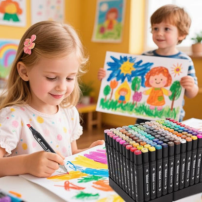 Alcohol Markers, 120 Colors Dual Tip Permanent Art Markers, Drawing Marker, Coloring Marker for Book Painting Card Making for Adults Kids.
