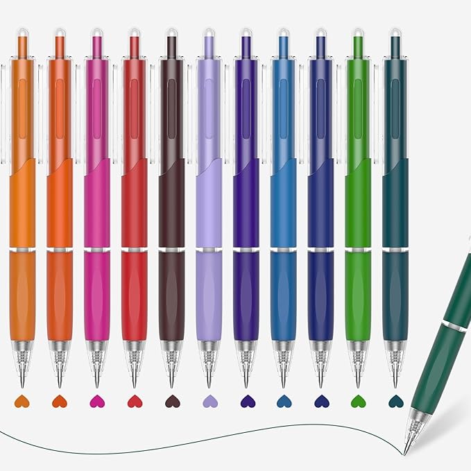 Colored Gel Pens, 12 Pcs Quick Dry Multicolor Ink Colorful Pen, Fine Point Smooth Writing Color Pens, Drawing Back to School Office Supplies Fun Aesthetic Pen Gifts for Girl Student Women