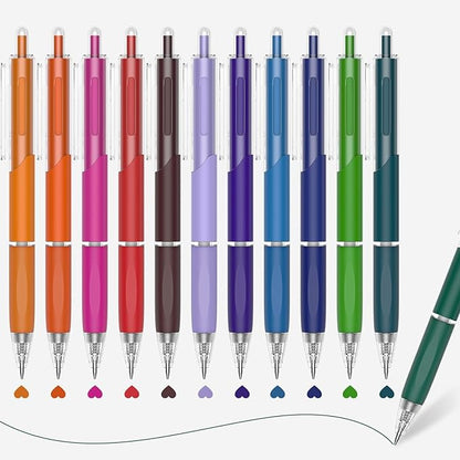 Colored Gel Pens, 12 Pcs Quick Dry Multicolor Ink Colorful Pen, Fine Point Smooth Writing Color Pens, Drawing Back to School Office Supplies Fun Aesthetic Pen Gifts for Girl Student Women