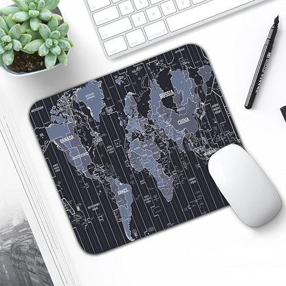 Map Patterns Desk Mat, Large Gaming Mouse Pad Non-Slip Rubber Base with Stitched Edges, Waterproof Protection for PC Laptop Home Office Desk Decor (12.5x10.5in)