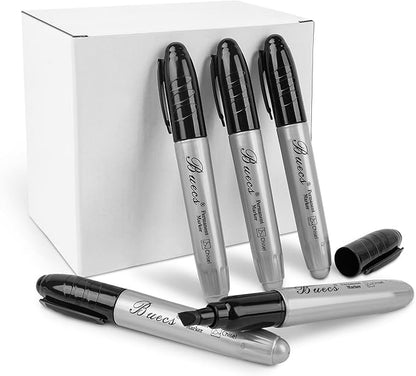 King Size Permanent Markers, 40 Count Black Jumbo Permanent Markers, Chisel tip, Waterproof & Smear Proof Markers, Quick Drying, Office Supplies for School, Office, Home