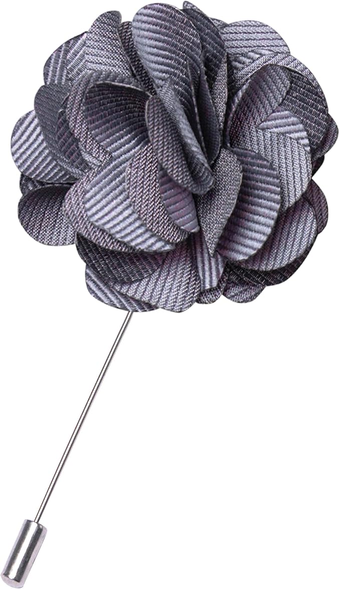 JEMYGINS Mens Striped Tie and Lapel Pin Necktie Pocket Square with Tie Clip Sets for Business Casual 4PCS