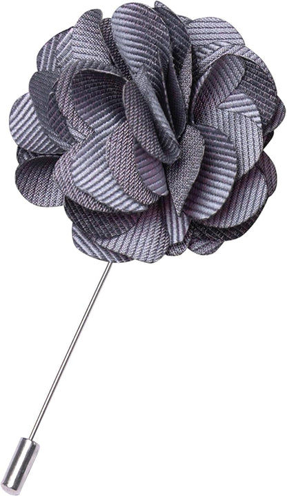JEMYGINS Mens Striped Tie and Lapel Pin Necktie Pocket Square with Tie Clip Sets for Business Casual 4PCS