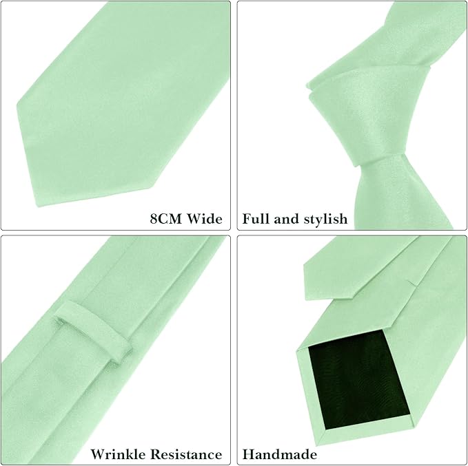 Men's Ties Solid Pure Color 3.15" (8CM) Necktie Plain Formal Business Wedding Black Ties For Men
