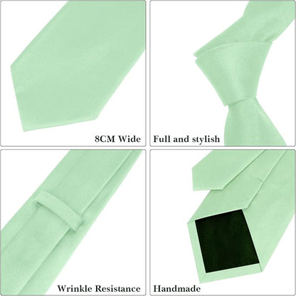 Men's Ties Solid Pure Color 3.15" (8CM) Necktie Plain Formal Business Wedding Black Ties For Men