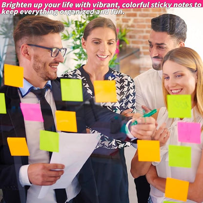 35 Pack Sticky Notes Bulk 3 x 3 In Self Stick Notes Pads Colorful Posted Note in 5 Bright Color Adhesive Paper Memo 75 Sheets/Pad Easy to Post note pad for Office Home School Notebook Wall Door Window