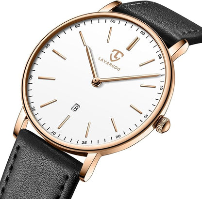 BEN NEVIS Watch, Mens Watch, Minimalist Fashion Simple Wrist Watch Analog Date with Leather Strap