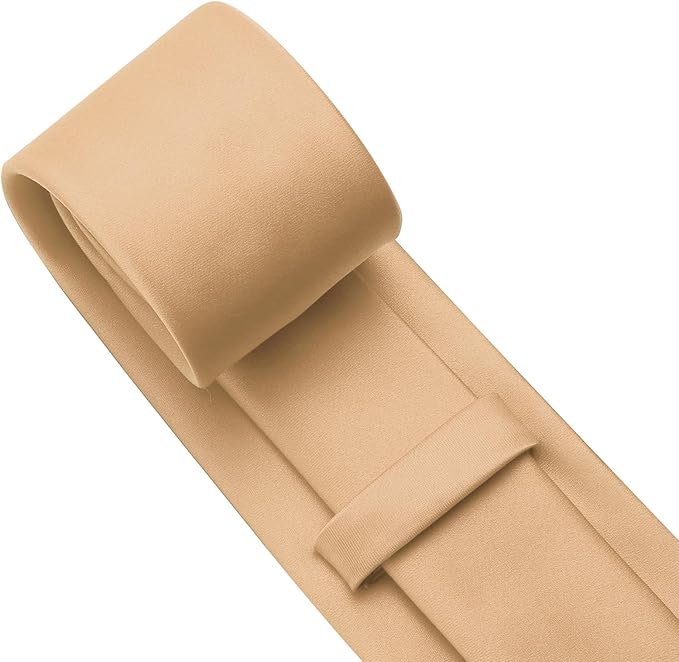 KOOELLE Men's Ties Solid Pure Color Plain Neckties Formal Black Ties For Men
