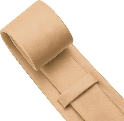 KOOELLE Men's Ties Solid Pure Color Plain Neckties Formal Black Ties For Men