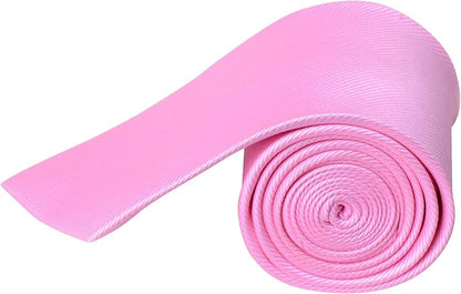 QBSM Mens Solid Polyester Textile Neckties Pure Color Neck Ties
