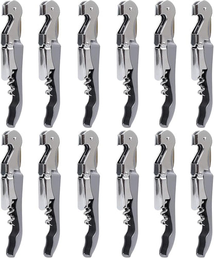 RECUTMS 12 Pack Wine Opener Corkscrews for Wine Bottles Heavy Duty Stainless Steel with Foil Cutter Small Stainless Steel Gift for Home Wedding Party Bartenders Servers Waiter（gray）