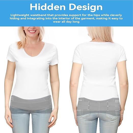 Sacroiliac Hip Belt for Women and Men, Adjustable Breathable Hip Brace, Sciatica Pain Relief Devices, Trochanter Brace for Relieving Lower Back Pain, Sacroiliac SI Joint Pelvic Pain & Sciatica