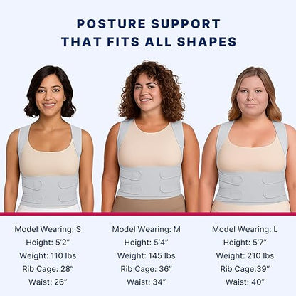 Fit Geno Back Brace Posture Corrector for Men & Women: Shoulder Straightener Adjustable Full Back Support Pain Relief - Scoliosis Hunchback Spine Corrector (Large/X-Large)