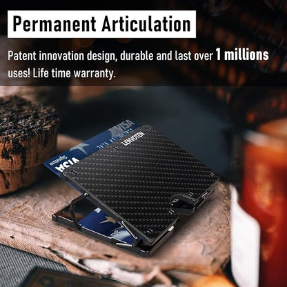 Upgraded Hinged Minimalist Wallet for Men | Slim Metal RFID Blocking Wallet | Credit Card Holder & Money Clip Holds 20 Cards | Premium Scratch-Resistant Finish | Ideal Gift for Men