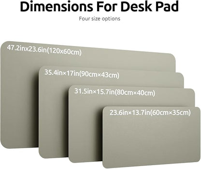 YSAGi Leather Desk Pad Protector, Office Desk Mat, Large Mouse Pad, Non-Slip PU Leather Desk Blotter, Laptop Desk Pad, Waterproof Desk Writing Pad for Office and Home (Olive Beige, 31.5" x 15.8")