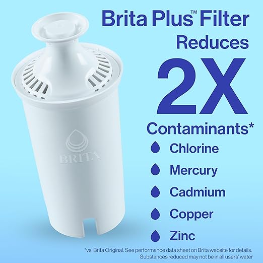 Brita Large 10 Cup Water Filter Pitcher, 1 BritaPlus Filter, Everyday, Clear (Package May Vary)