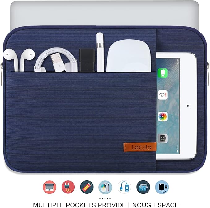 Lacdo Laptop Sleeve Case for 14 inch New MacBook Pro M5/M4/M3/M2/M1 Chips Pro Max A3434 A3112 A3401 A3185 A2918 A2992 2025-2021, 13.8" 13.5" Microsoft Surface Laptop 7th 6 5 4 3 Computer Bag, Blue