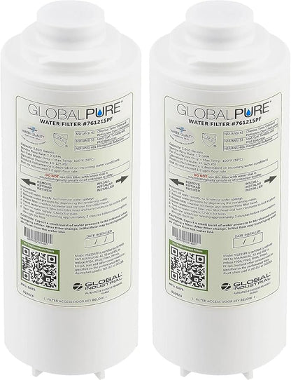 Global Industrial Global Pure Replacement Water Filter PFAS, 3,600 Gallon Capacity, Drinking Fountain and Bottle Fillers Replacement Filter, Cold Water Filter Only, 2/Pack