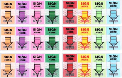 600 PCS Sign Here Tabs, Arrow Labels Stickers Post Notes Flags Adhesive Sticky Signature Tags for Documents Notebooks Home Office School Supplies