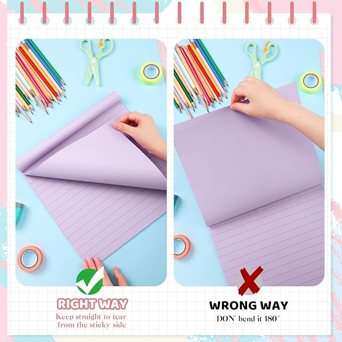 8 Pads Big Sticky Notes 11 x 11 Inch Lined Jumbo Large Sticky Notes for Wall,Giant Strong Power Memo Square Post for Office, 25 Sheets/Pad(Aesthetics Color)