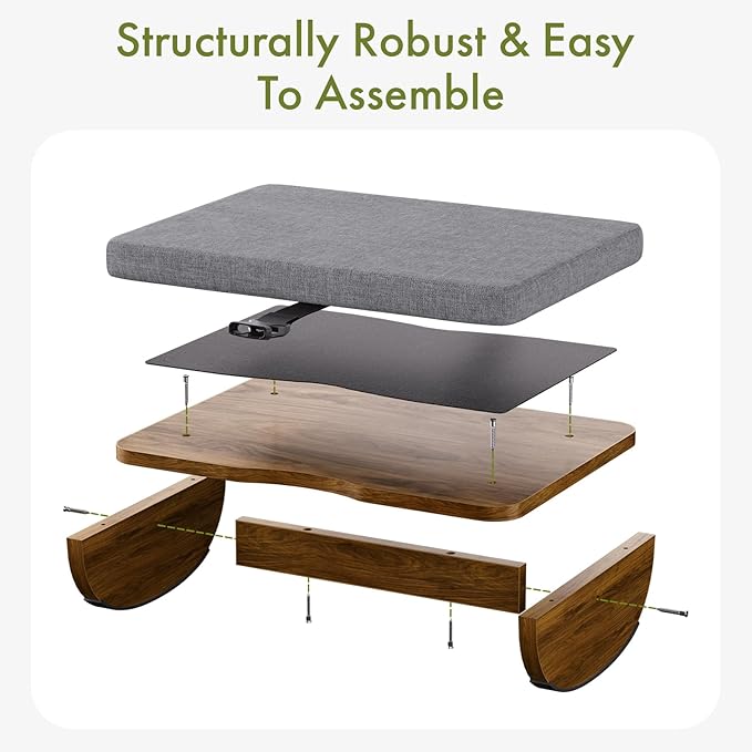 Wooden Under Desk Foot Rest,Foot Stool with Detachable Cushion,Ergonomic Rocking Footrest for Work & Home,Leg Relief & Foot Support,Improves Posture and Blood Circulation