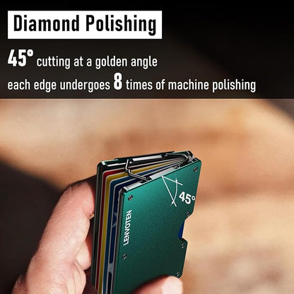 Upgraded Hinged Minimalist Wallet for Men | Slim Metal RFID Blocking Wallet | Credit Card Holder & Money Clip Holds 20 Cards | Premium Scratch-Resistant Finish | Ideal Gift for Men