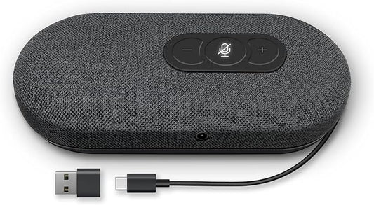 USB Speakerphone, Conference Computer Speakers with Microphone for Home Office Calls, 360 Degree Enhanced Voice Pickup, Noise Reduction, Echo Cancellation, Compatible with Zoom, Teams, Skype