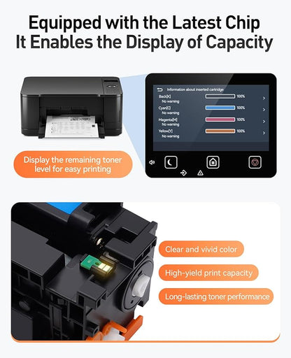 148A W1480A Black Toner Cartridge set 2-Pack High Yield with Chip Replacement for HP 148A W1480A 148X W1480X Cartridges Compatible with HP LaserJet Pro MFP 4101fdw 4101fdn 4001dw 4001dn 4001n Printer