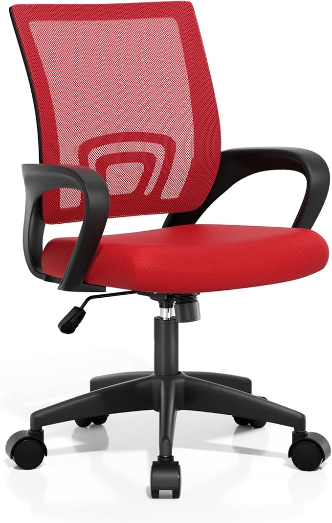 Athena Collection Office Chair - 330Lbs, 2 Packs Breathable Mesh Desk Chair Thickness Cushion with Lumbar Support & Armrest, Rolling Swivel Adjustable Tilt Lock for Home Office/Gaming, Bedroom Study