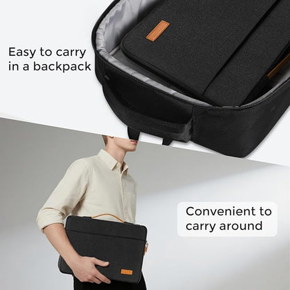 DOMISO 16 inch Laptop Sleeve Protective Case Cover Compatible with 16 16+ inch HP Dell ASUS Lenovo Chromebook,Waterproof Computer Cases Bag with Handle,Black