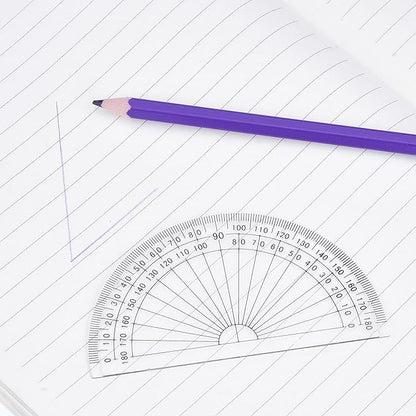 Outus Plastic Protractor for Angle Measurement Student Math 180 Degrees, 4 Inches, Clear, 10 Pack