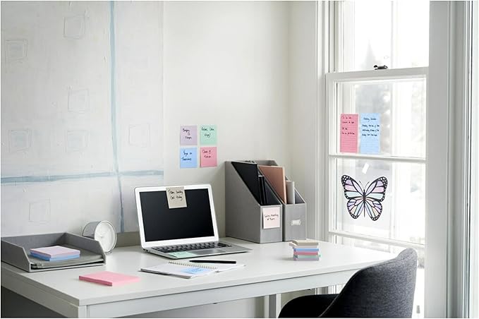 Post-it Super Sticky Notes 3x3 inch Wanderlust Pastels | 100% Recycled Paper | 2X Sticking Power | For Office & School | 24 Pads, 70 Sheets, Pack of 8