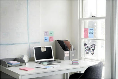Post-it Super Sticky Notes 3x3 inch Wanderlust Pastels | 100% Recycled Paper | 2X Sticking Power | For Office & School | 24 Pads, 70 Sheets, Pack of 8