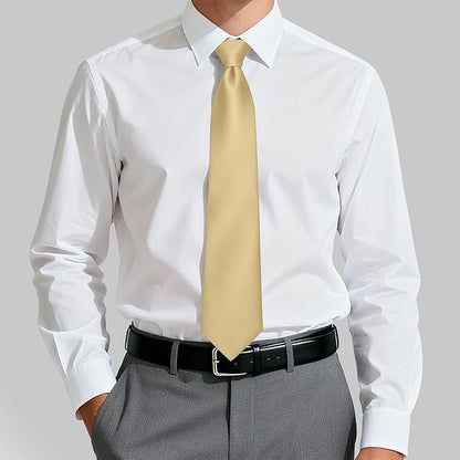 Fineknot Black Ties for Men, Formal Neckties for Men, Solid Color Mens Ties for Business, Wedding, Party, Mens Neck Tie