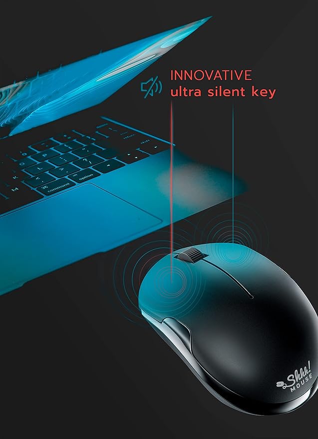 – Wireless Silent Optical Mouse with USB Receiver and Batteries – Cordless, Portable, Quiet Click Mouse for PC, Laptop, Chromebook, Computer