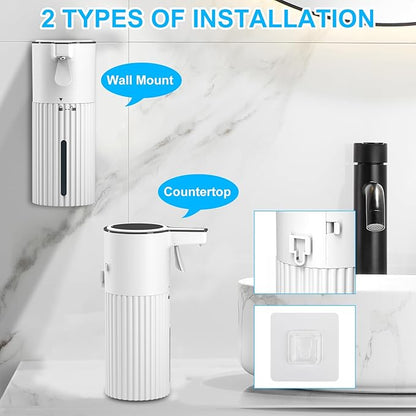 HOMELYLIFE Automatic Foam Soap Dispenser, 13.53oz/400ml Soap Dispenser Need AA*2 (Don't Include) with Long Press for Foam Output Continuously, Hand Soap Dispenser for Bathroom, Kitchen, Office, Home