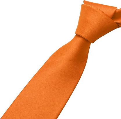 KOOELLE Men's Ties Solid Pure Color Plain Neckties Formal Black Ties For Men