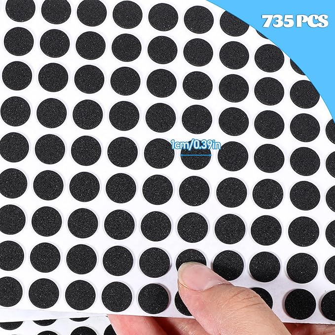 735 Pcs Mini Foam Felt Pads, Small Felt Furniture Pads 3/8 Inches Self Stick Pad Self Adhesive EVA Foam Dot Circles for Desks Drawers Vases Photo Frames Cabinets Doors Floor Black | Furniture Pads - TrueDesk